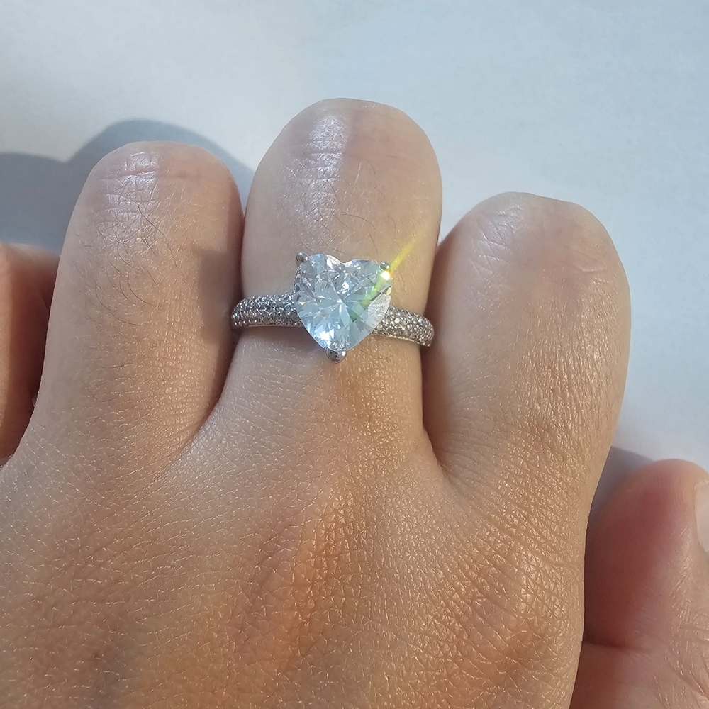 Heart Shape Elegant 925 sterling silver  ring - Picture 3 of 5